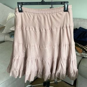 Mauve pink tiered short skirt